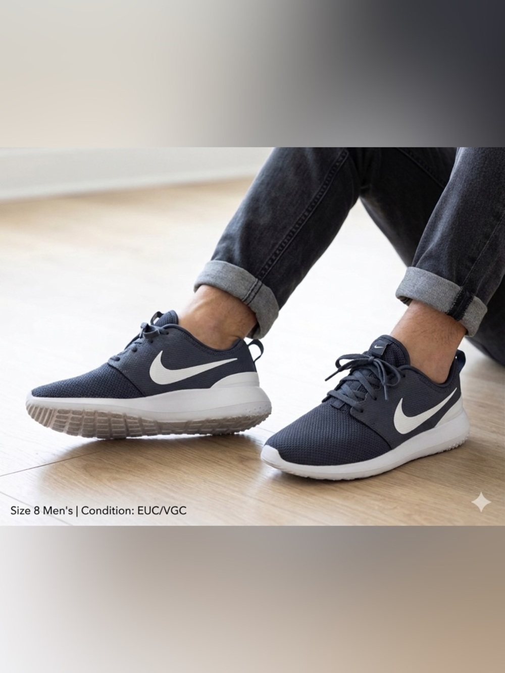 Nike Dark Blue Athletic Sneakers with White Swoosh
